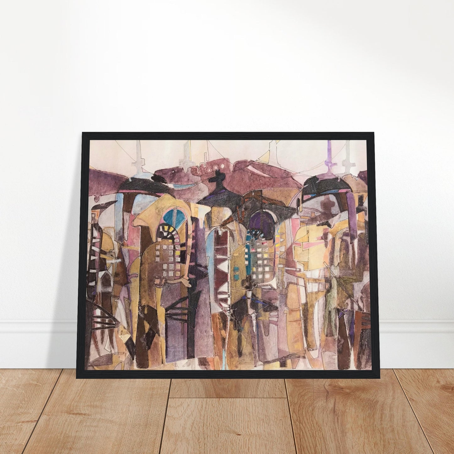 'San Francisco De Asis' Abstract I 16x20 inch Wooden Framed Art Print I Original Artwork by American Artist Barbara Cleary