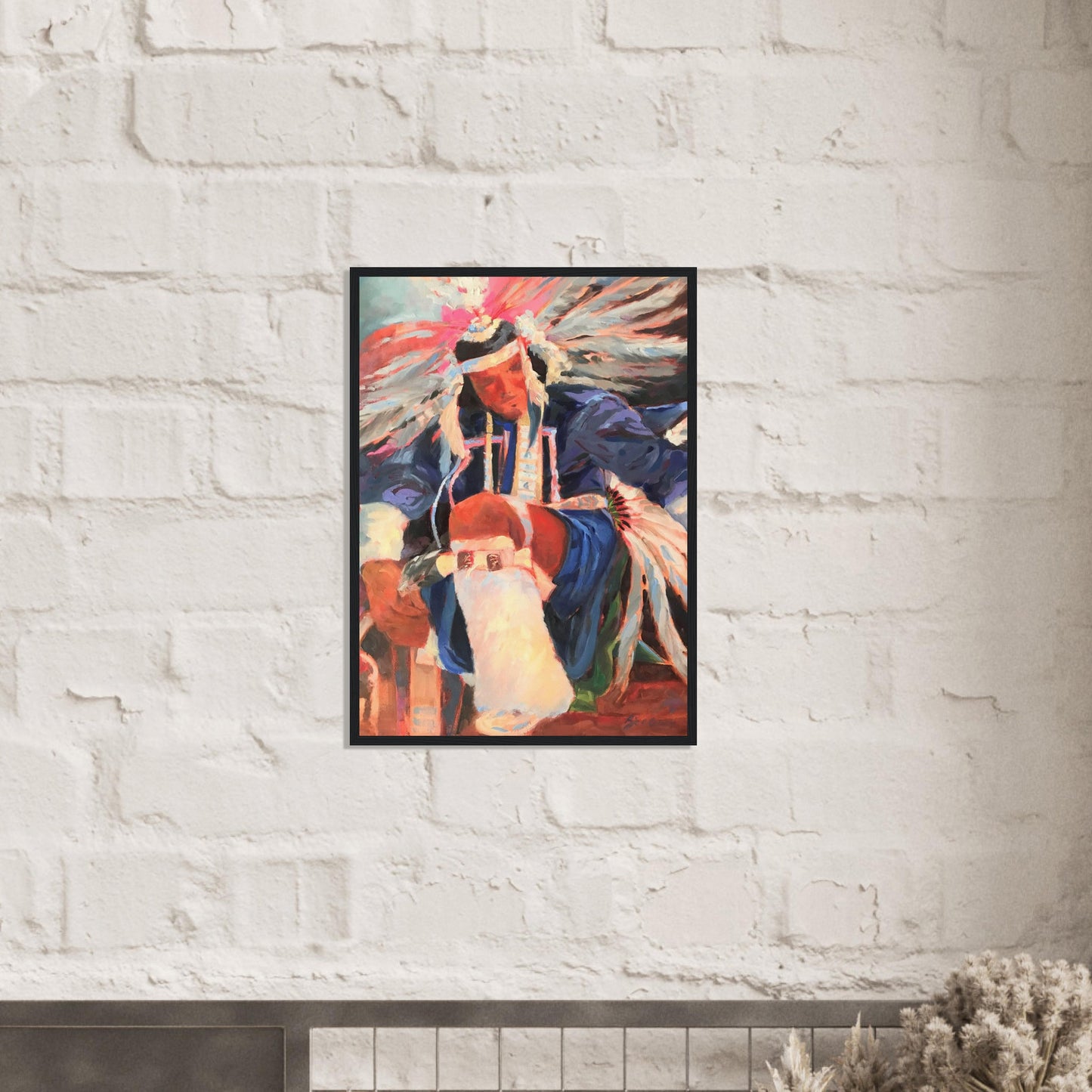 'War Dancer' I 20x28 inch Wooden Framed Art Print I Original Artwork by American Artist Barbara Cleary