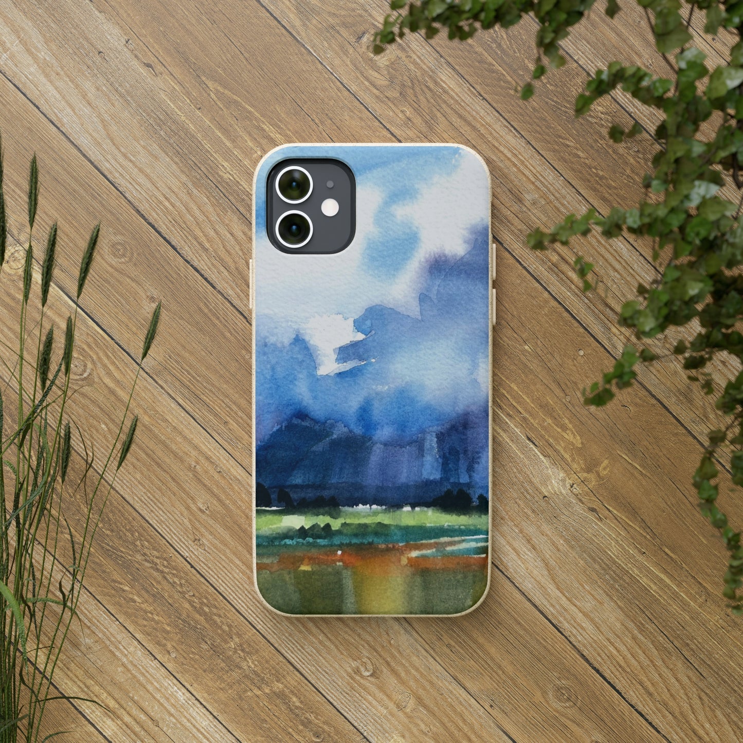 Biodegradable Phone Case with 'Tranquil Mountain View 4' Landscape Original Artwork by Barbara Cleary