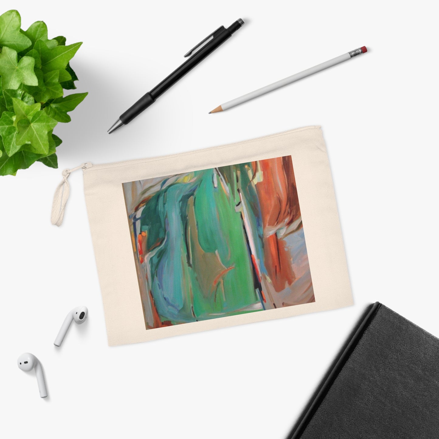 Eco-Friendly Pouch with 'Colorscape 2' I Original Artwork by American Artist Barbara Cleary | Barbara Cleary Designs