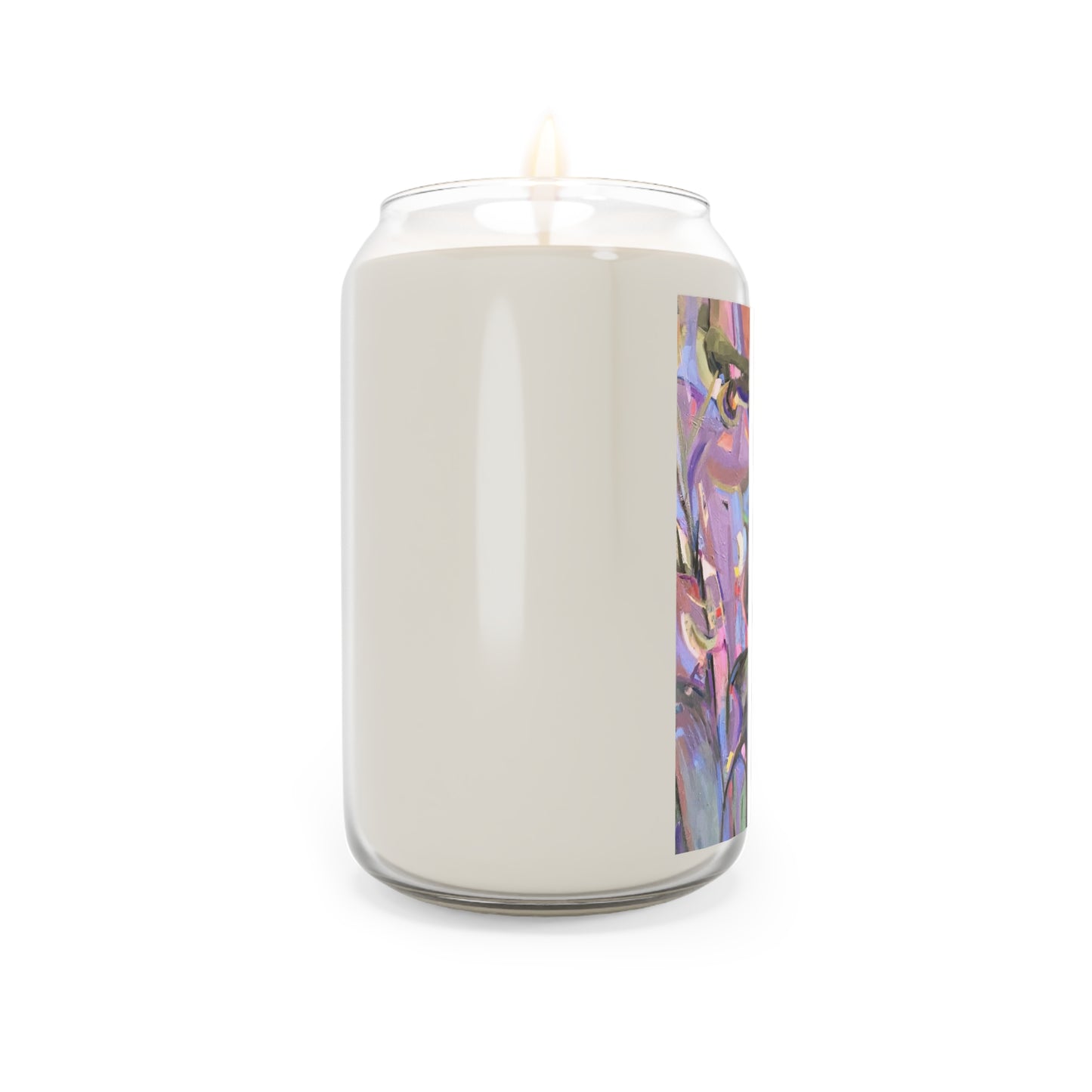 13.75oz Eco-Friendly Scented or Unscented Soy Wax Candle Jar with 'Passages' Abstract Artwork by American Artist Barbara Cleary