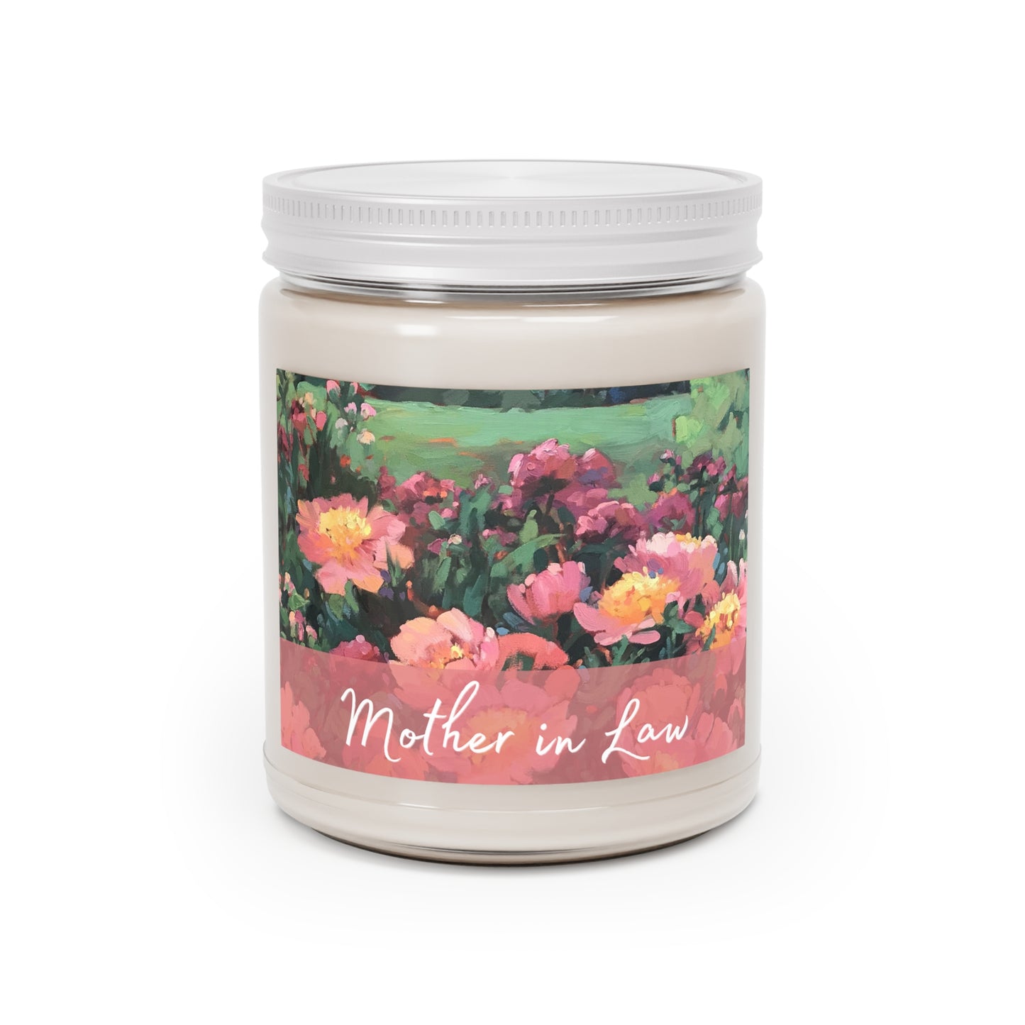 'Mother in Law' 9oz Eco-Friendly Soy Wax Candle Jar I Bridal Collection with 'Pink Princess' Artwork by American Artist Barbara Cleary