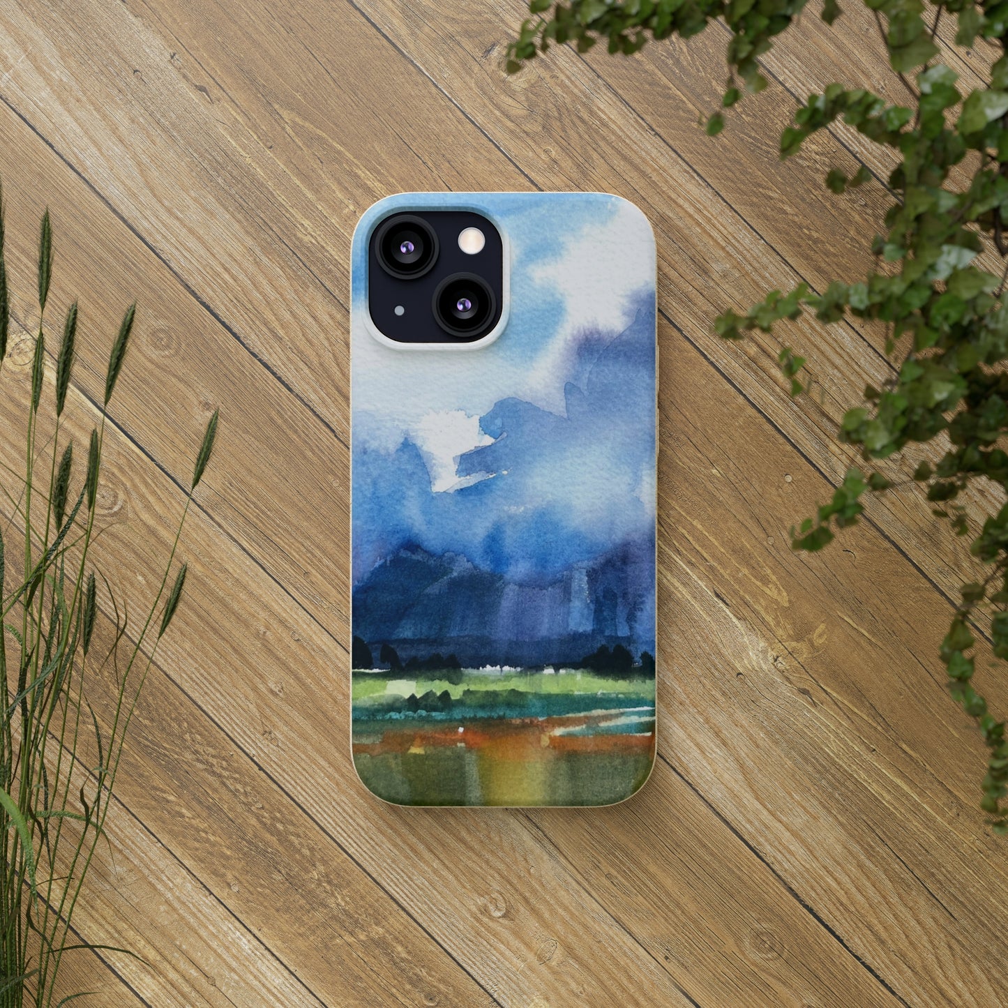 Biodegradable Phone Case with 'Tranquil Mountain View 4' Landscape Original Artwork by Barbara Cleary