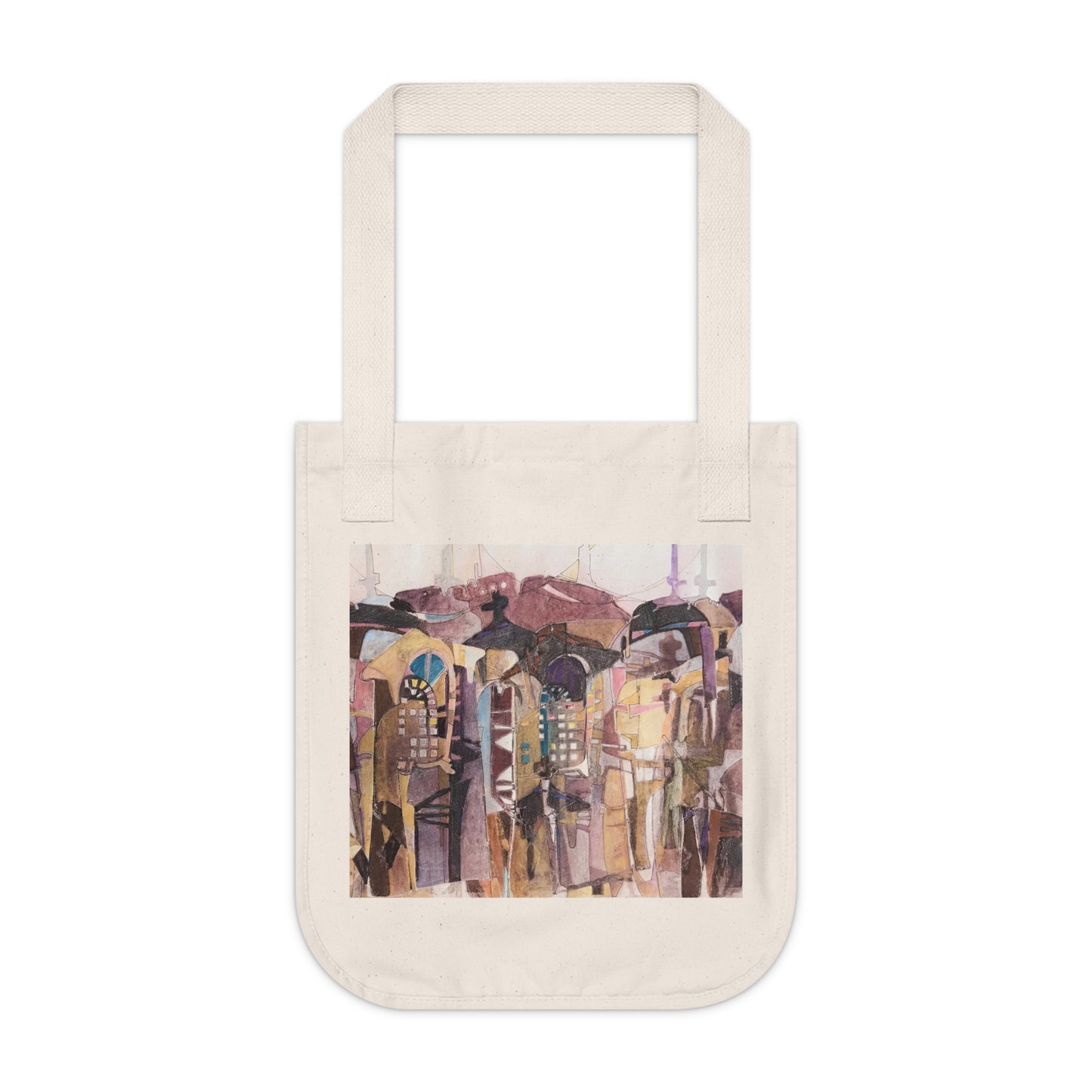 Organic Canvas Tote Bag with 'San Fransisco De Asis' I Original Artwork by American Artist Barbara Cleary