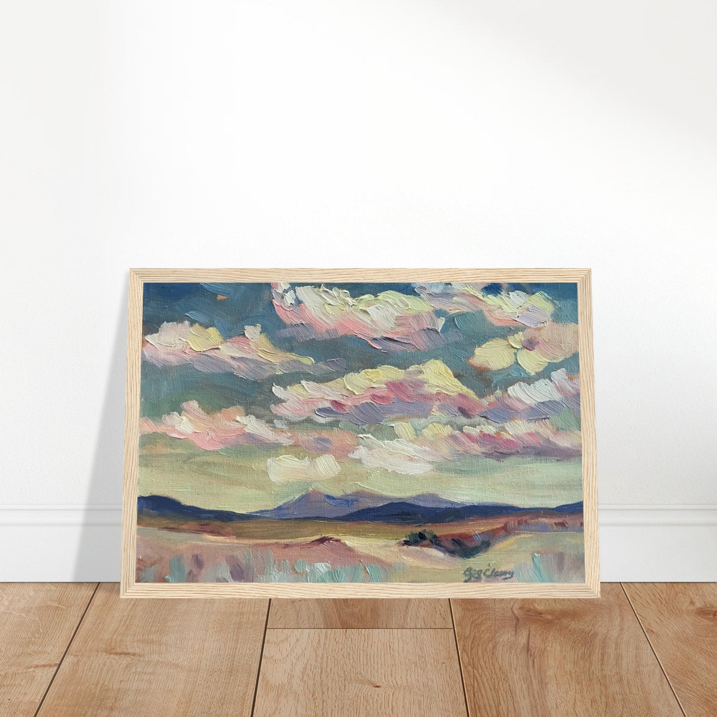 'Rio Chama' Southwestern Landscape I 12x16 inch Wooden Framed Art Print I Original Artwork by American Artist Barbara Cleary I F71