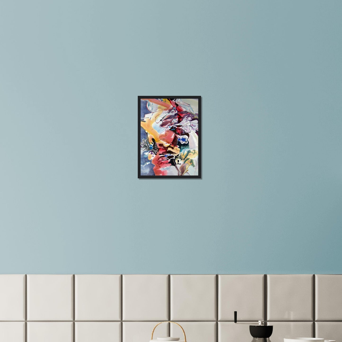 ‘Floral Fantasy' Abstract I 12x16 inch Wooden Framed Art Print I Original Artwork by American Artist Barbara Cleary