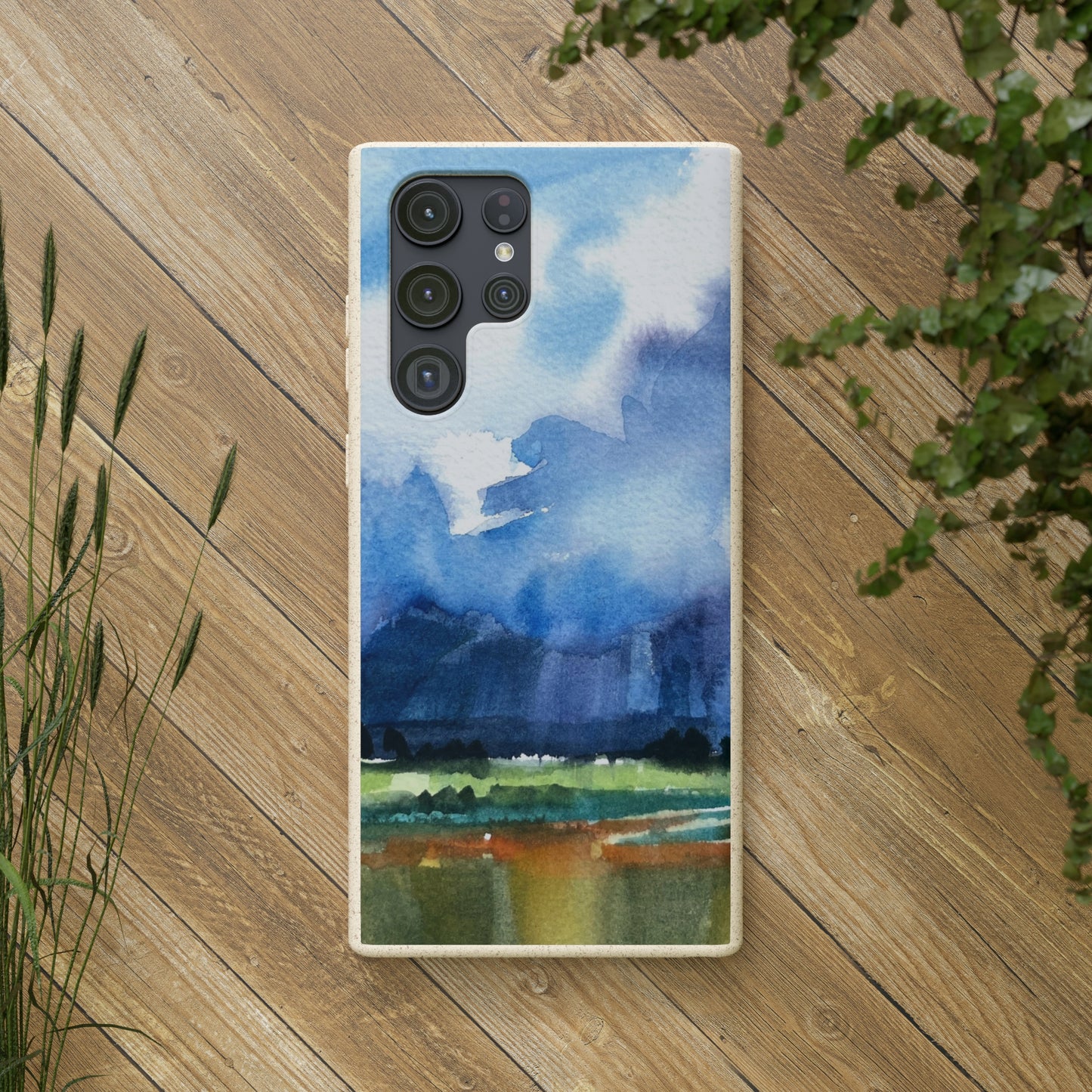 Biodegradable Phone Case with 'Tranquil Mountain View 4' Landscape Original Artwork by Barbara Cleary