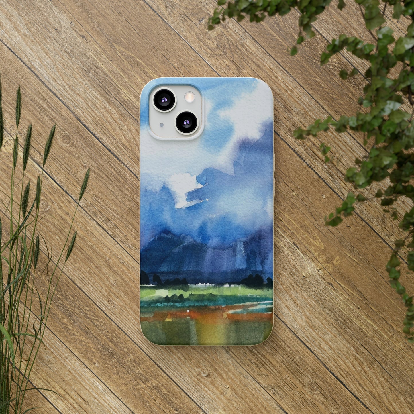 Biodegradable Phone Case with 'Tranquil Mountain View 4' Landscape Original Artwork by Barbara Cleary