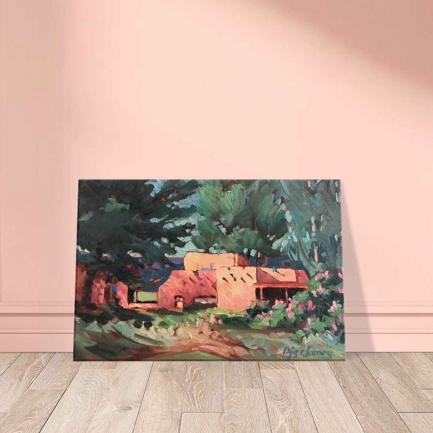 'Spring in Taos' Southwestern Landscape I 12x18 inch Art Print on Canvas I Original Artwork by American Artist Barbara Cleary I F49
