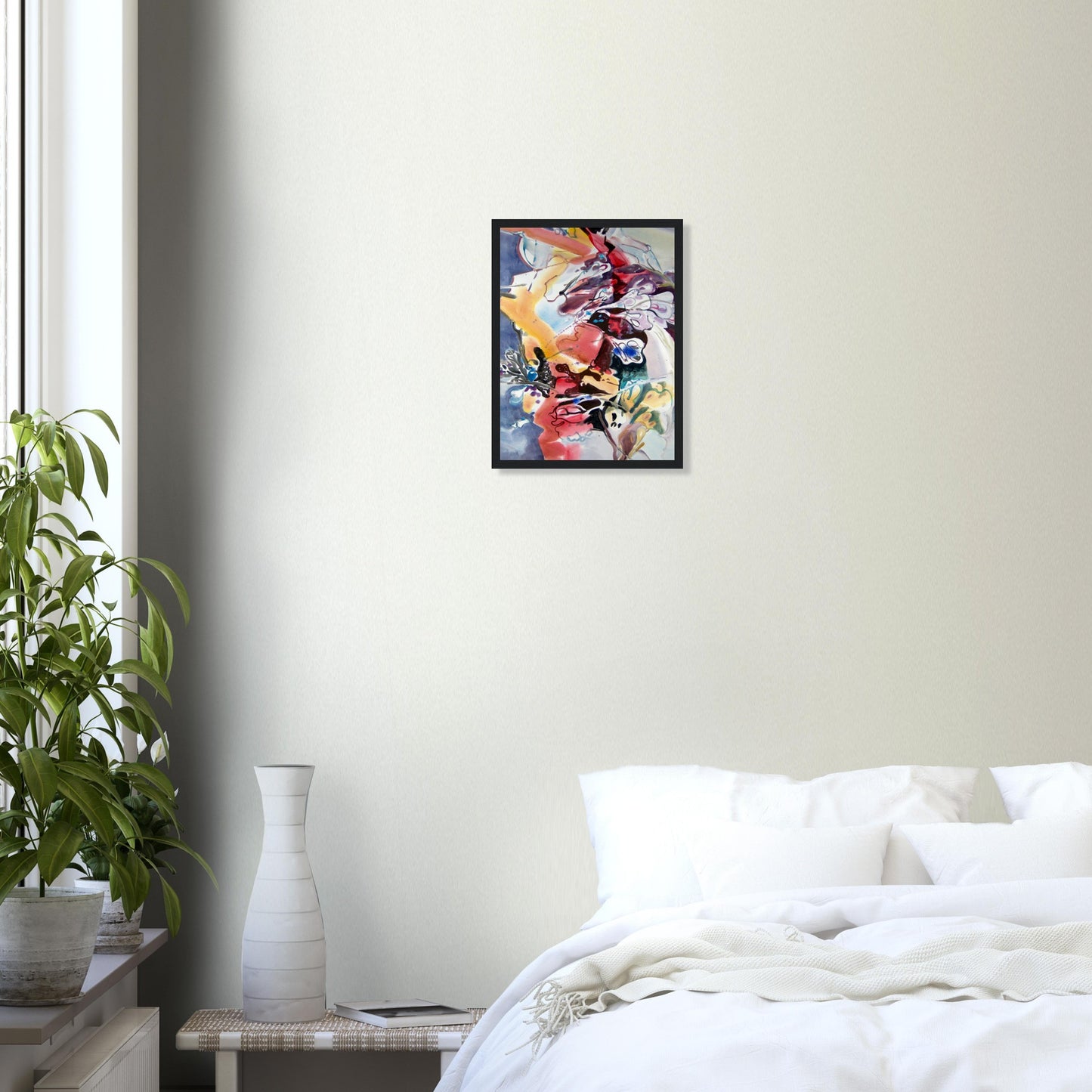‘Floral Fantasy' Abstract I 12x16 inch Wooden Framed Art Print I Original Artwork by American Artist Barbara Cleary