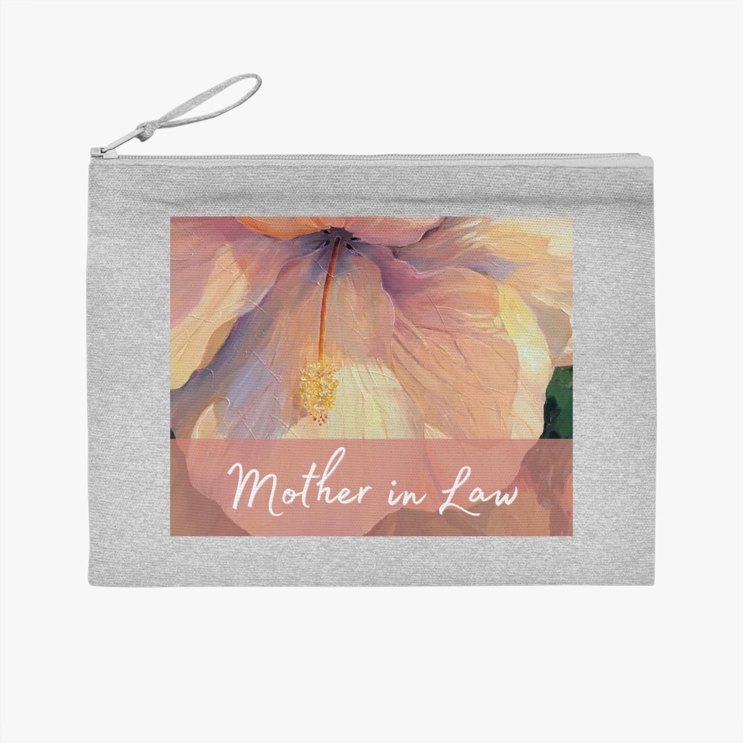 'Mother in Law' Eco-Friendly Pouch I Bridal Collection I with 'Hibiscus' Original Artwork by American Artist Barbara Cleary