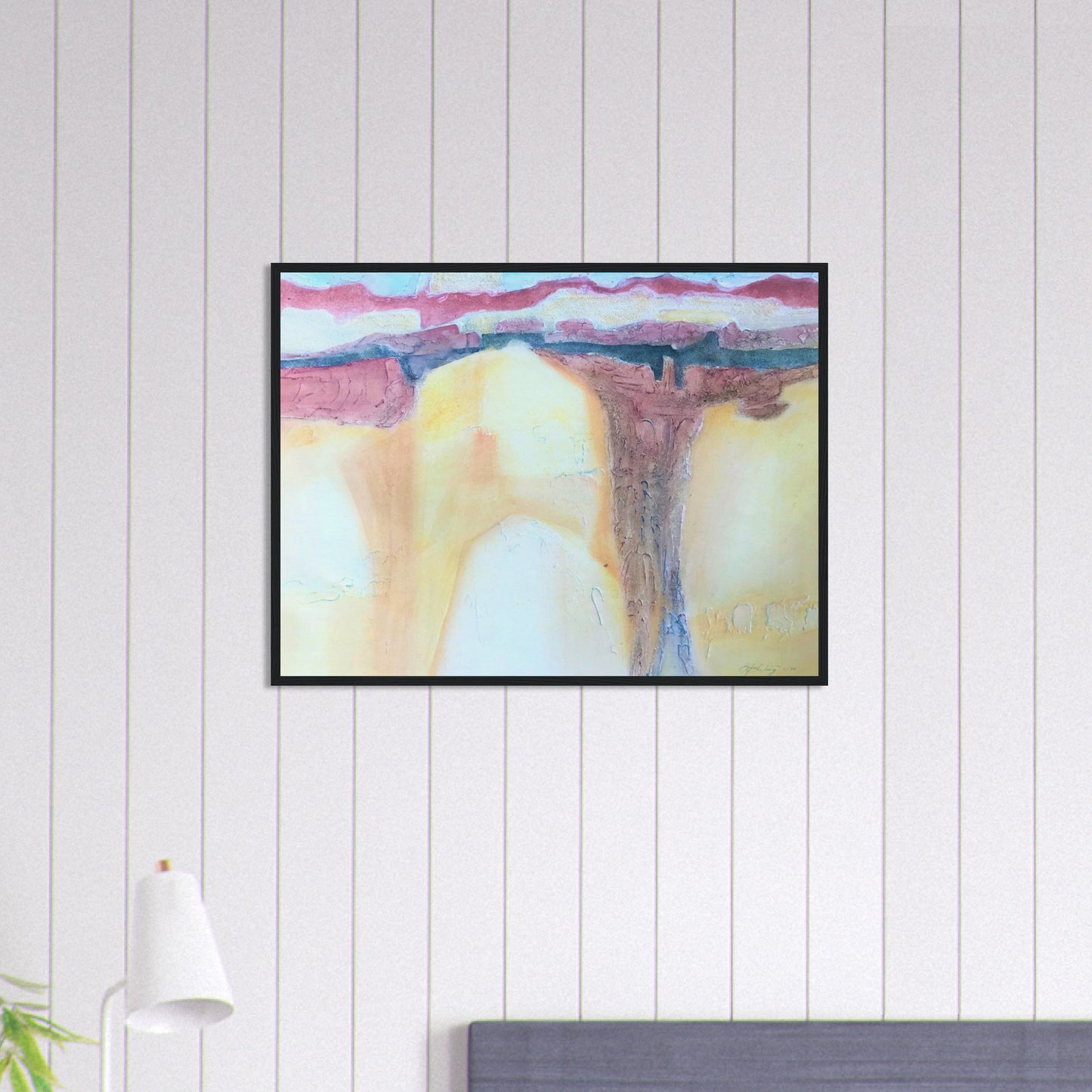 'Southwest Mixed Media' Abstract I 24x32 inch Wooden Framed Art Print I Original Artwork by American Artist Barbara Cleary