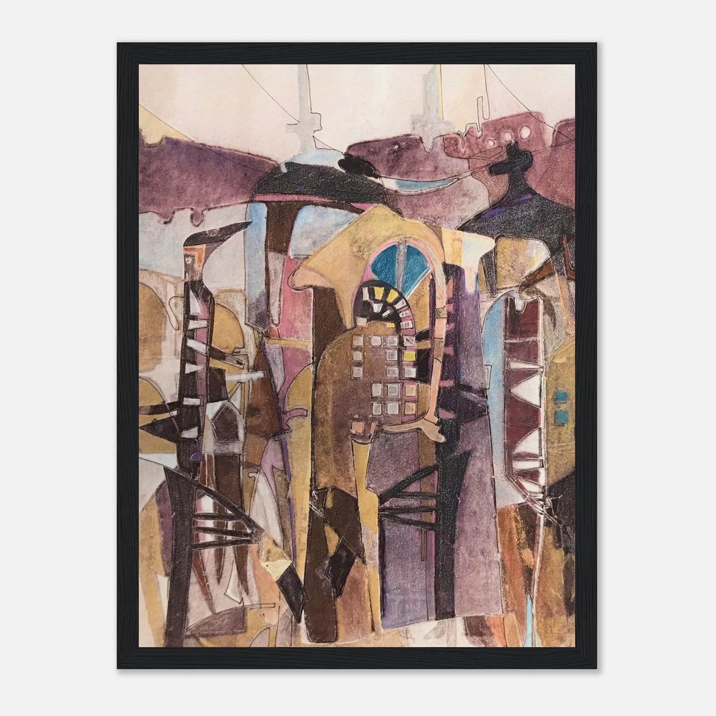'San Franscisco De Asis #1' Abstract I 12x16 inch Wooden Framed Art Print I Original Artwork by American Artist Barbara Cleary