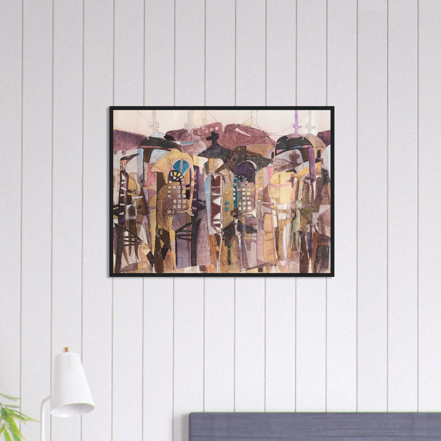 'San Francisco De Asis' Abstract I 24x32 inch Wooden Framed Art Print I Original Artwork by American Artist Barbara Cleary