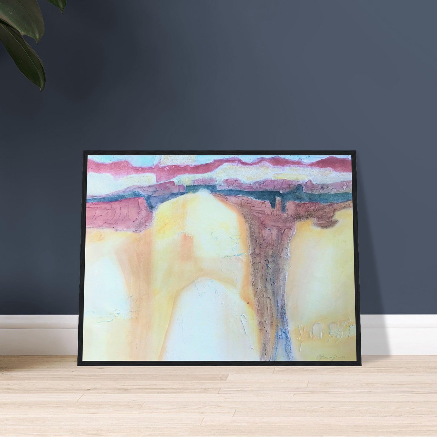 'Southwest Mixed Media' Abstract I 24x32 inch Wooden Framed Art Print I Original Artwork by American Artist Barbara Cleary
