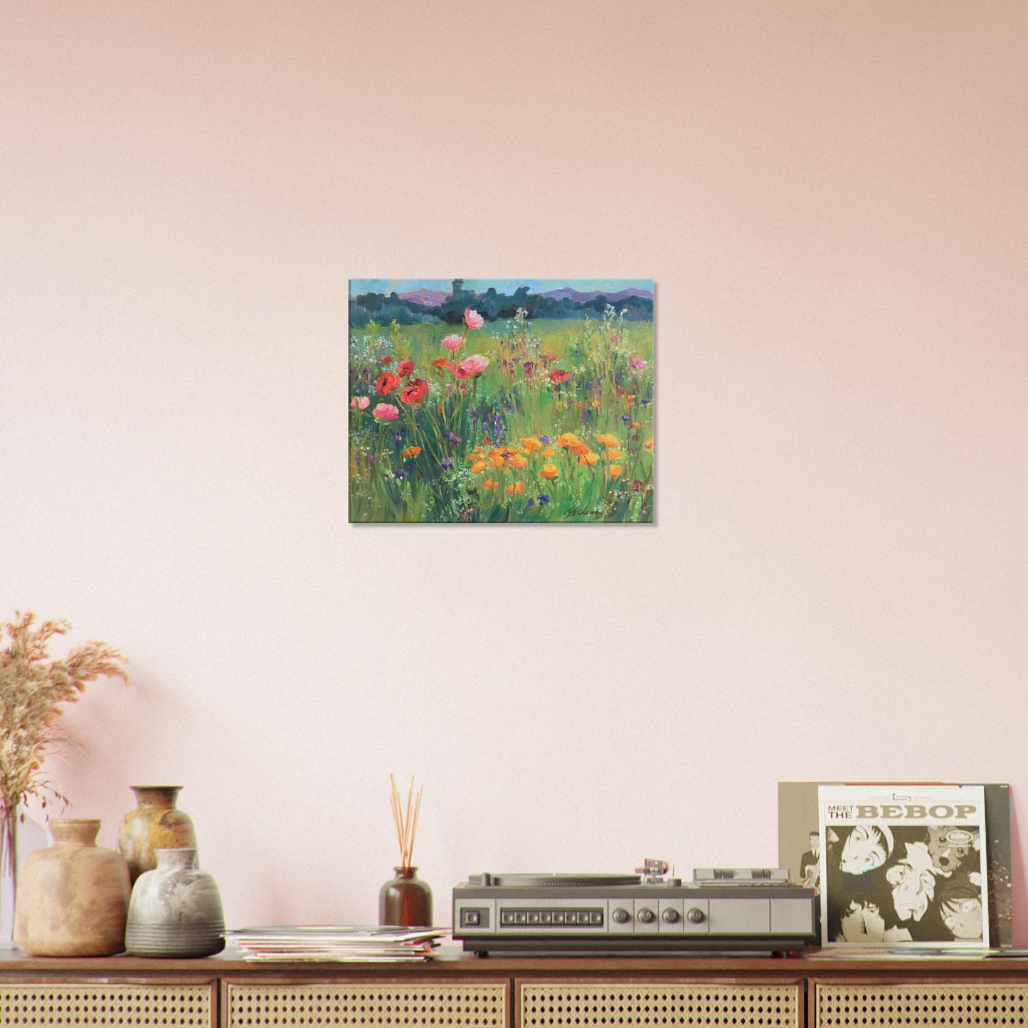 'Field of Poppies' Floral I 16x20 inch Art Print on Canvas I Original Artwork by American Artist Barbara Cleary