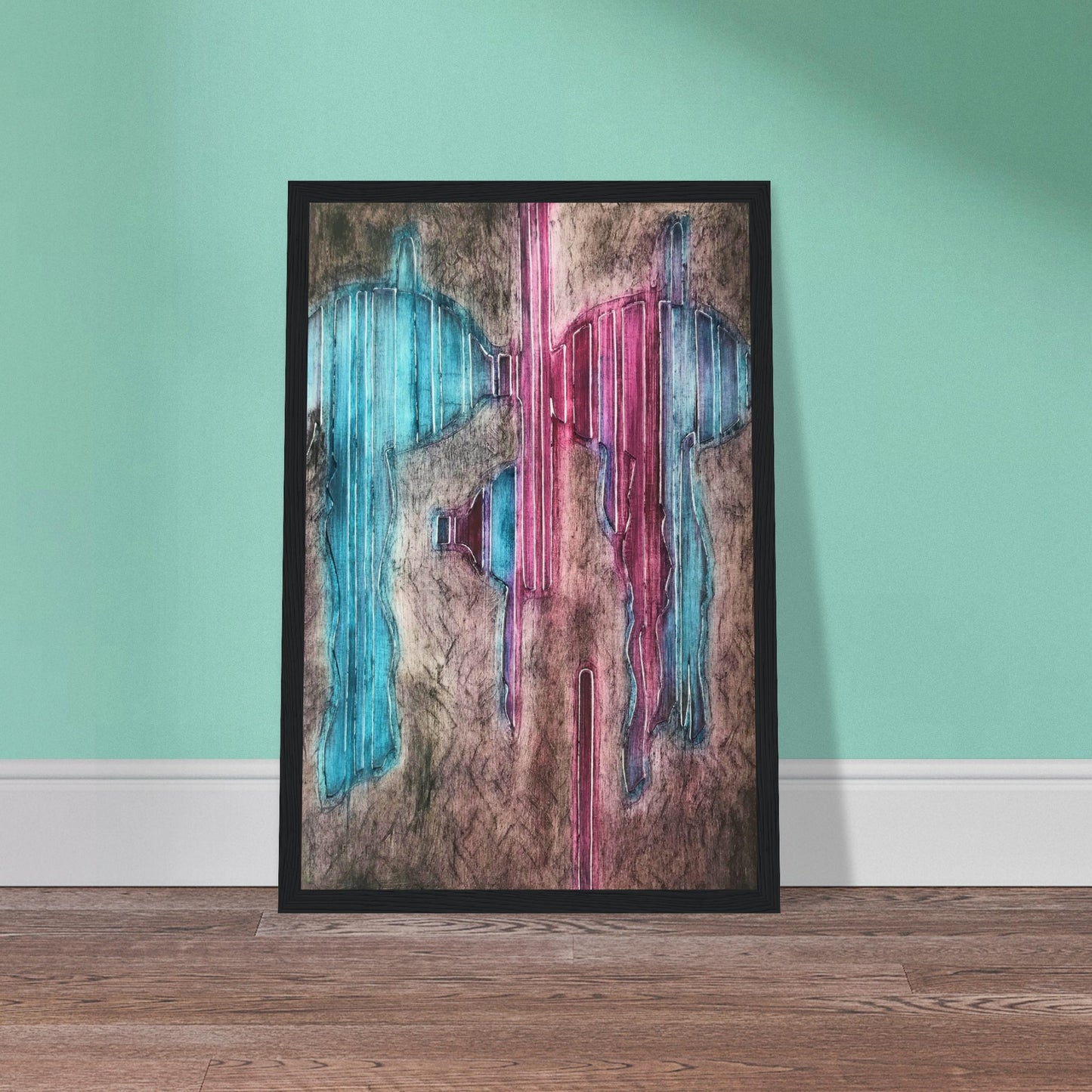 'Crows Blanket' Abstract I 12x18 inch Wooden Framed Art Print I Original Artwork by American Artist Barbara Cleary