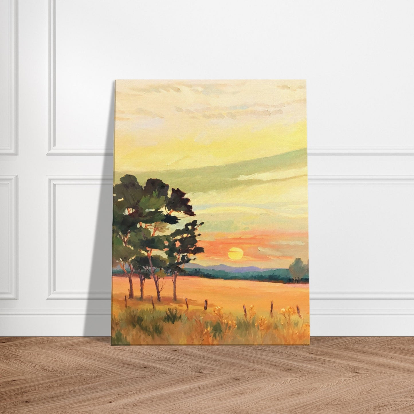 'Sunrise' Landscape I 18x24 inch Art Print on Canvas I Original Artwork by American Artist Barbara Cleary I F62