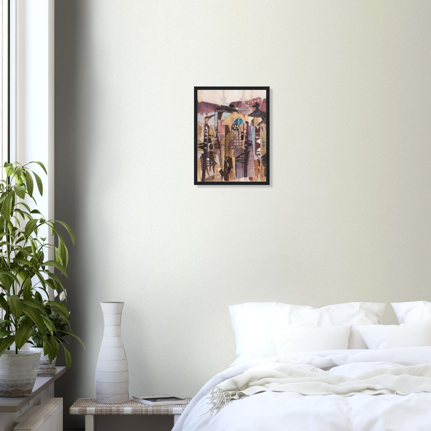 'San Franscisco De Asis #1' Abstract I 12x16 inch Wooden Framed Art Print I Original Artwork by American Artist Barbara Cleary