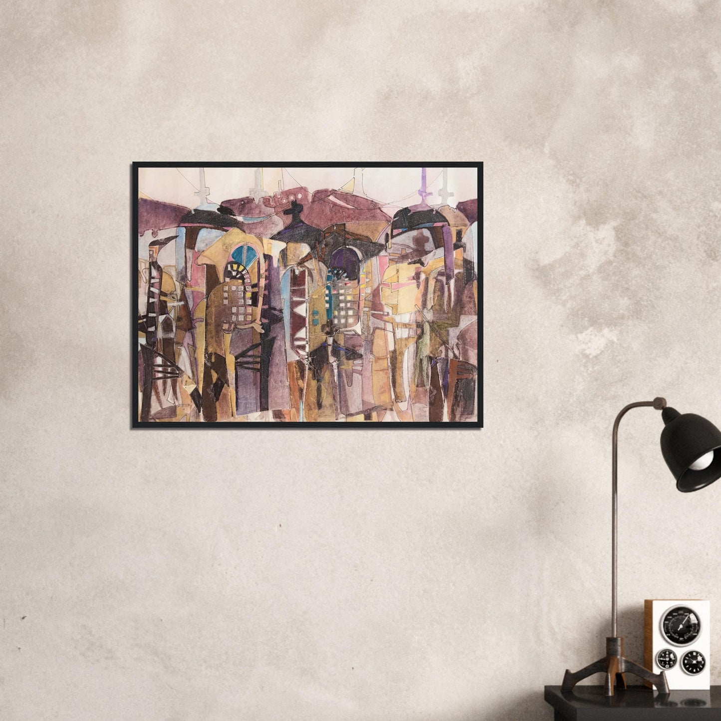 'San Francisco De Asis' Abstract I 24x32 inch Wooden Framed Art Print I Original Artwork by American Artist Barbara Cleary