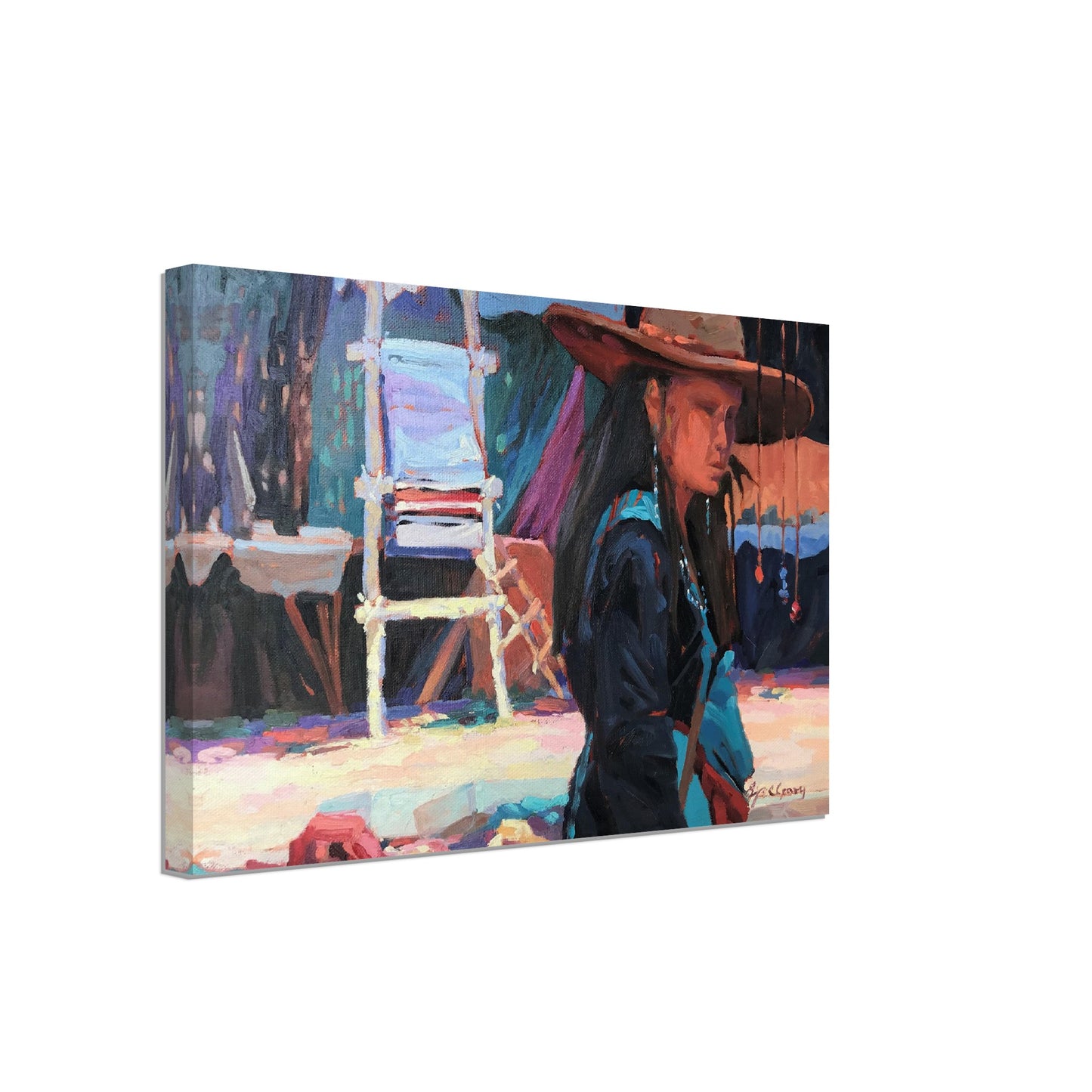 'Hacienda Rendezvous' I 8x12, 11x14, or 12x18 inch Canvas Art Print I Original Artwork by American Artist Barbara Cleary