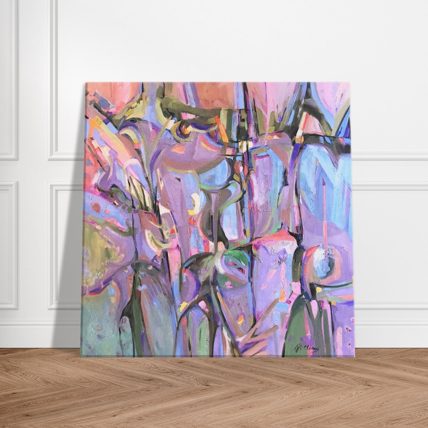 ‘Passage' Abstract I 16x16 inch Art Print on Canvas I Original Artwork by American Artist Barbara Cleary