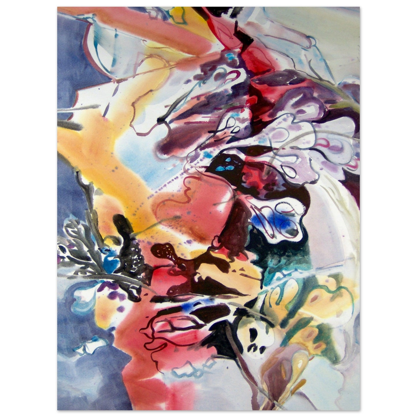 'Floral Fantasy' Abstract I 12x18 inch Museum-Quality Matte Paper Poster I Original Artwork by American Artist Barbara Cleary