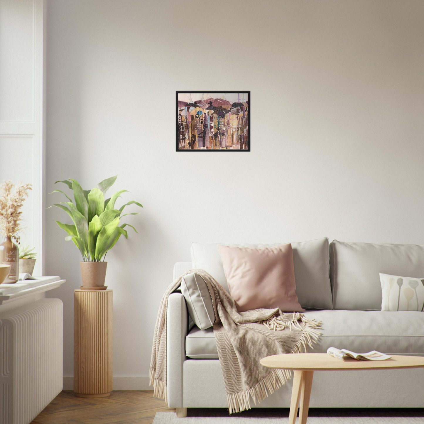 'San Francisco De Asis' Abstract I 16x20 inch Wooden Framed Art Print I Original Artwork by American Artist Barbara Cleary