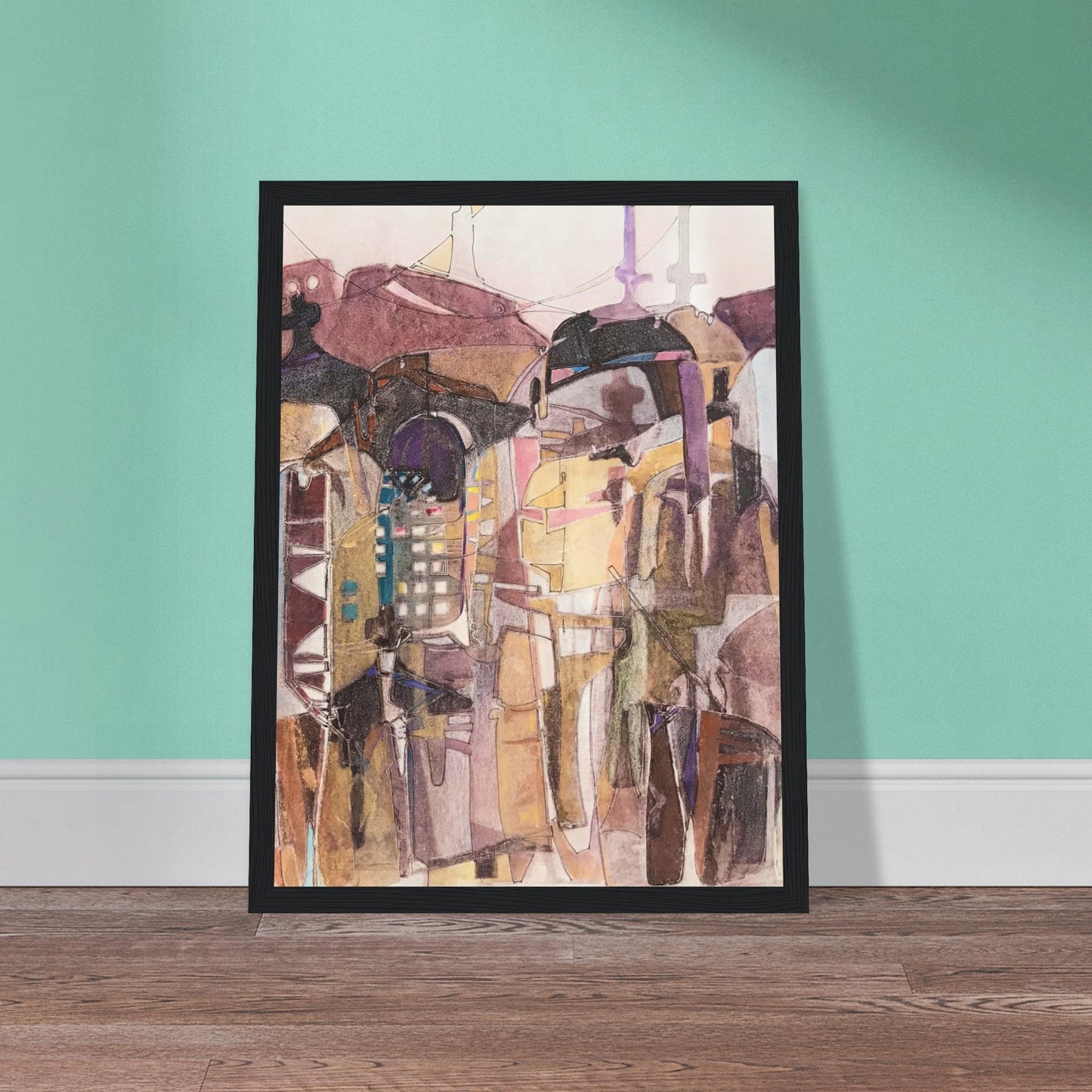 'San Franscisco De Asis #2' Abstract I 12x16 inch Wooden Framed Art Print I Original Artwork by American Artist Barbara Cleary