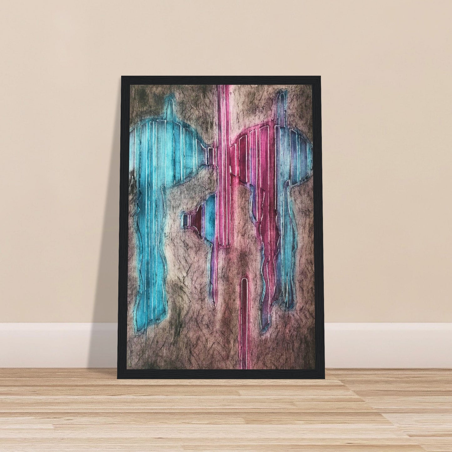 'Crows Blanket' Abstract I 12x18 inch Wooden Framed Art Print I Original Artwork by American Artist Barbara Cleary