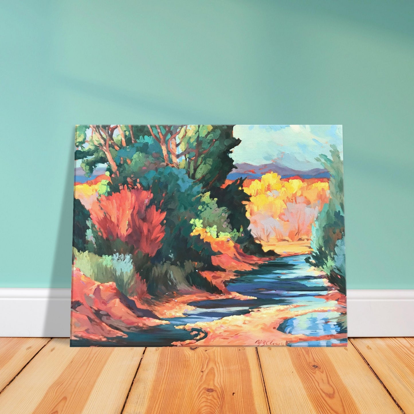 "Rio Pueblo" 16x20 inch Print on Canvas by Barbara Cleary Designs