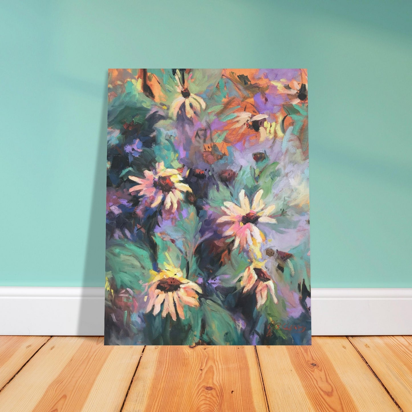'Eastern Light Wildflowers' Floral I 12x16 Museum-Quality Matte Paper Poster Original Artwork by American Artist Barbara Cleary