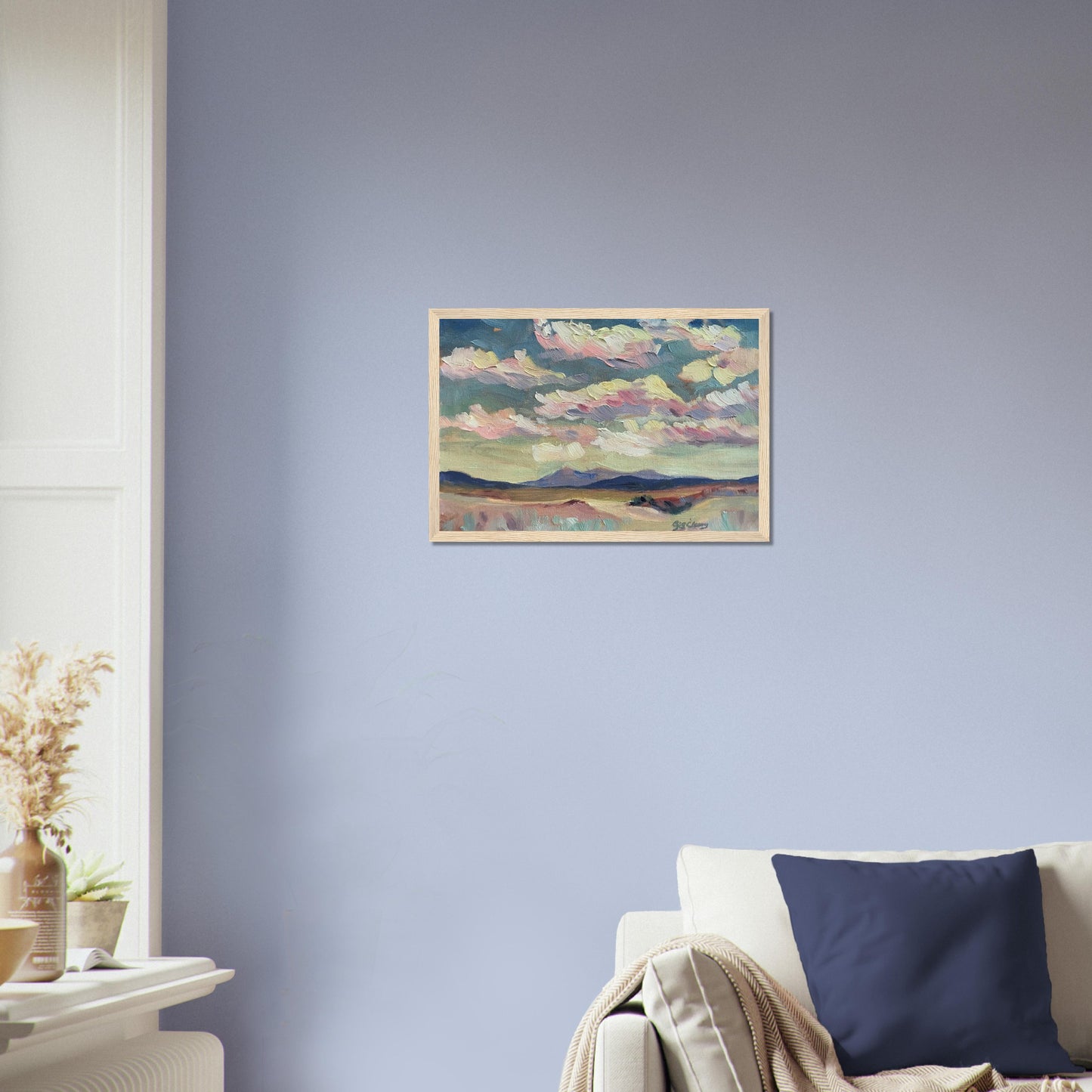 'Rio Chama' Southwestern Landscape I 12x16 inch Wooden Framed Art Print I Original Artwork by American Artist Barbara Cleary I F71