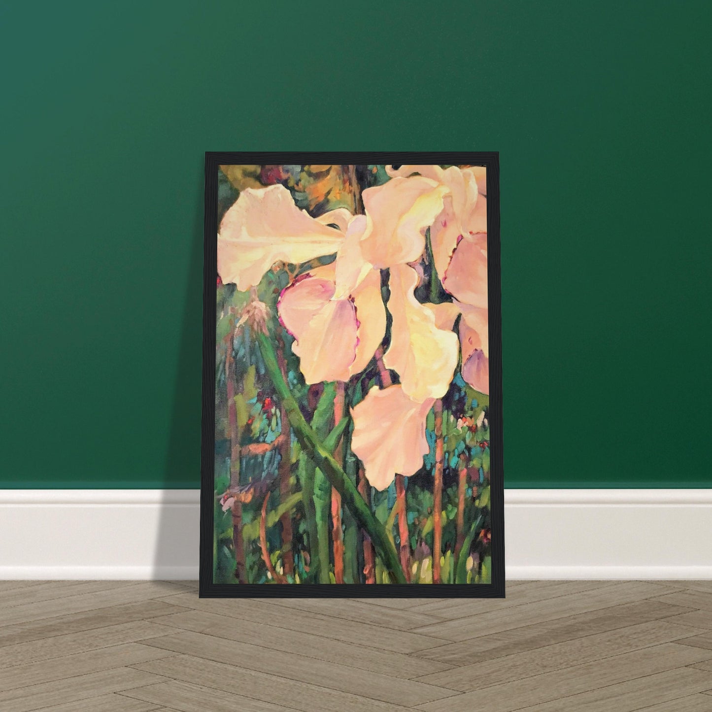 'Pink Orchid’ Floral | 12x18 inch Wooden Framed Art Print | Original Artwork by American Artist Barbara Cleary