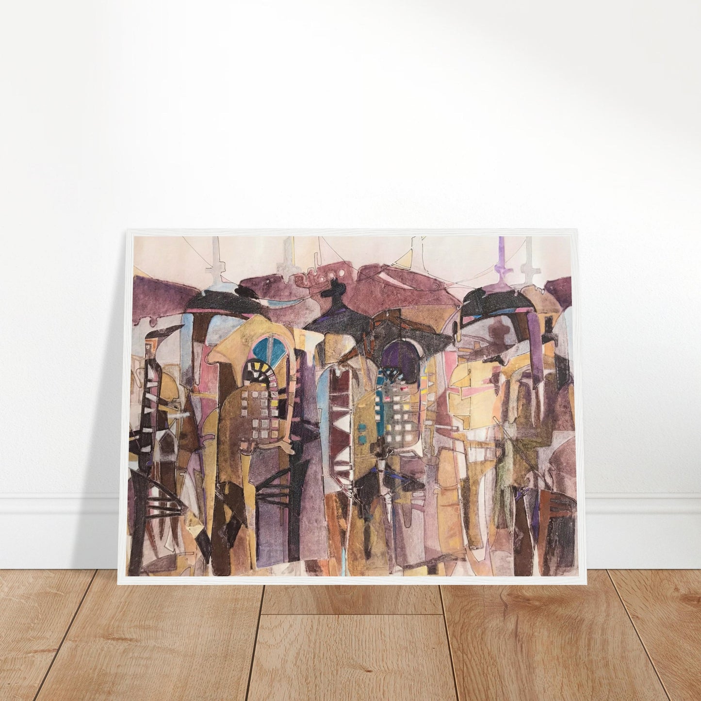 'San Francisco De Asis' Abstract I 24x32 inch Wooden Framed Art Print I Original Artwork by American Artist Barbara Cleary