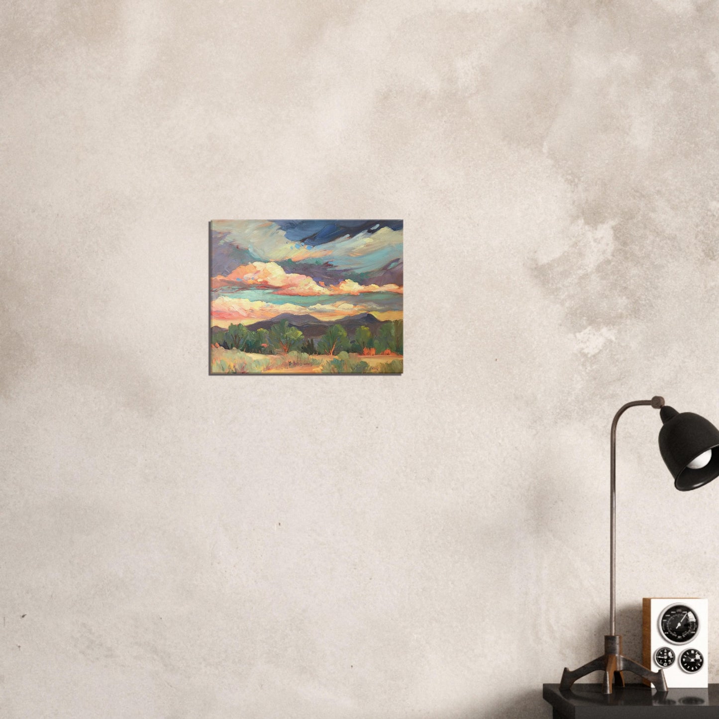 'New Mexico Sky' Southwestern Landscape I 16x20 inch Art Print on Canvas I Original Artwork by American Artist Barbara Cleary I F53