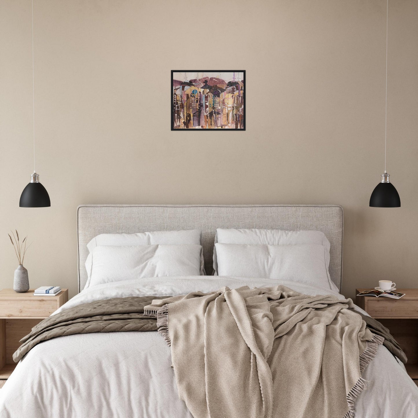 'San Francisco De Asis' Abstract I 16x20 inch Wooden Framed Art Print I Original Artwork by American Artist Barbara Cleary