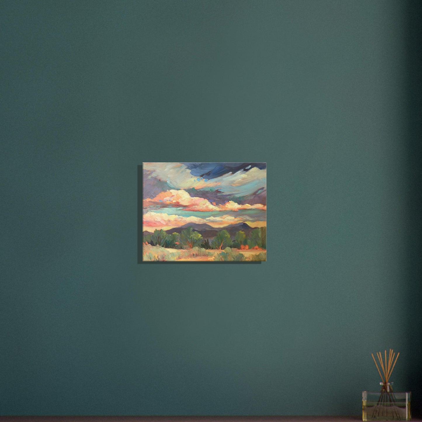 'New Mexico Sky' Southwestern Landscape I 16x20 inch Art Print on Canvas I Original Artwork by American Artist Barbara Cleary I F53