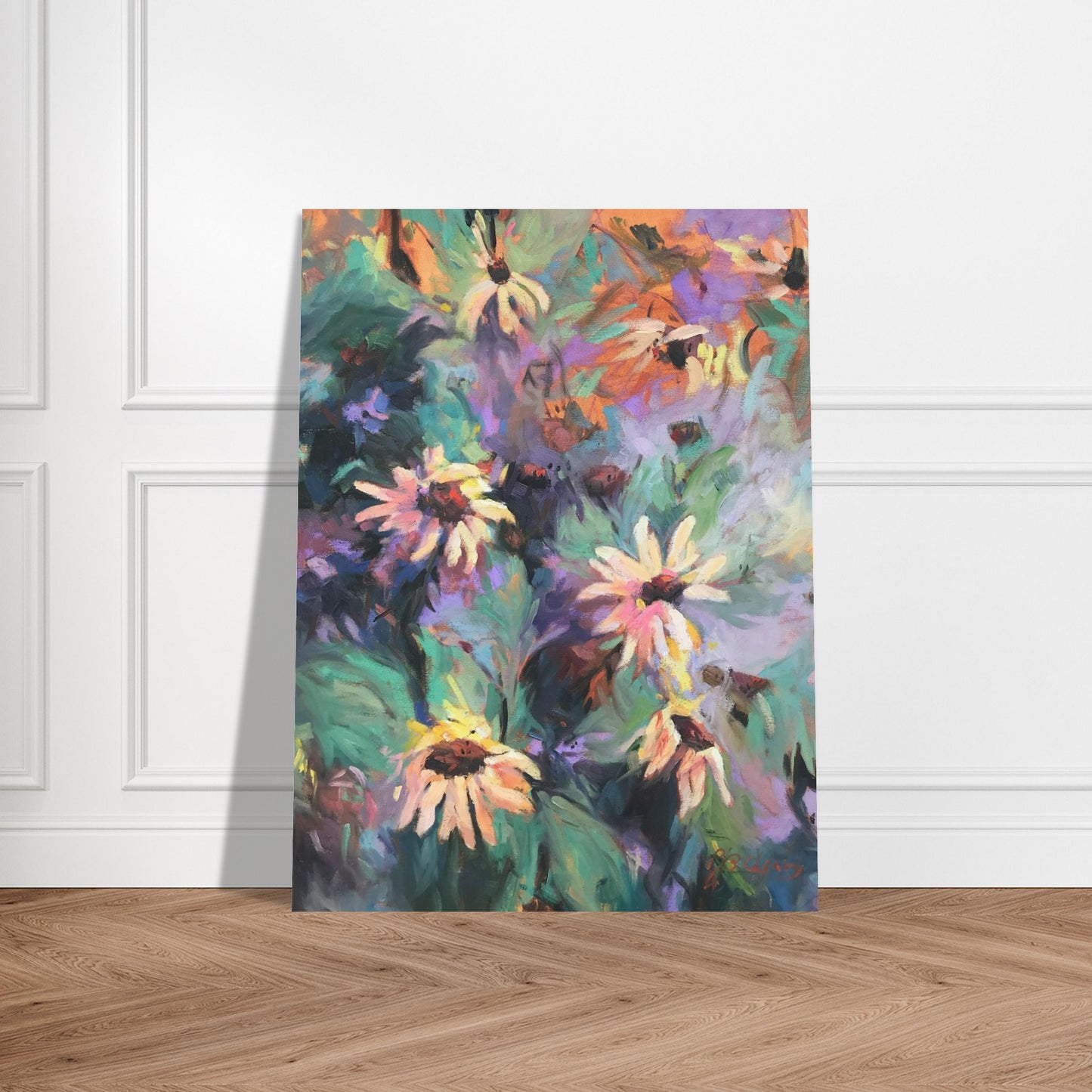'Eastern Light Wildflowers' Floral I 12x16 Museum-Quality Matte Paper Poster Original Artwork by American Artist Barbara Cleary