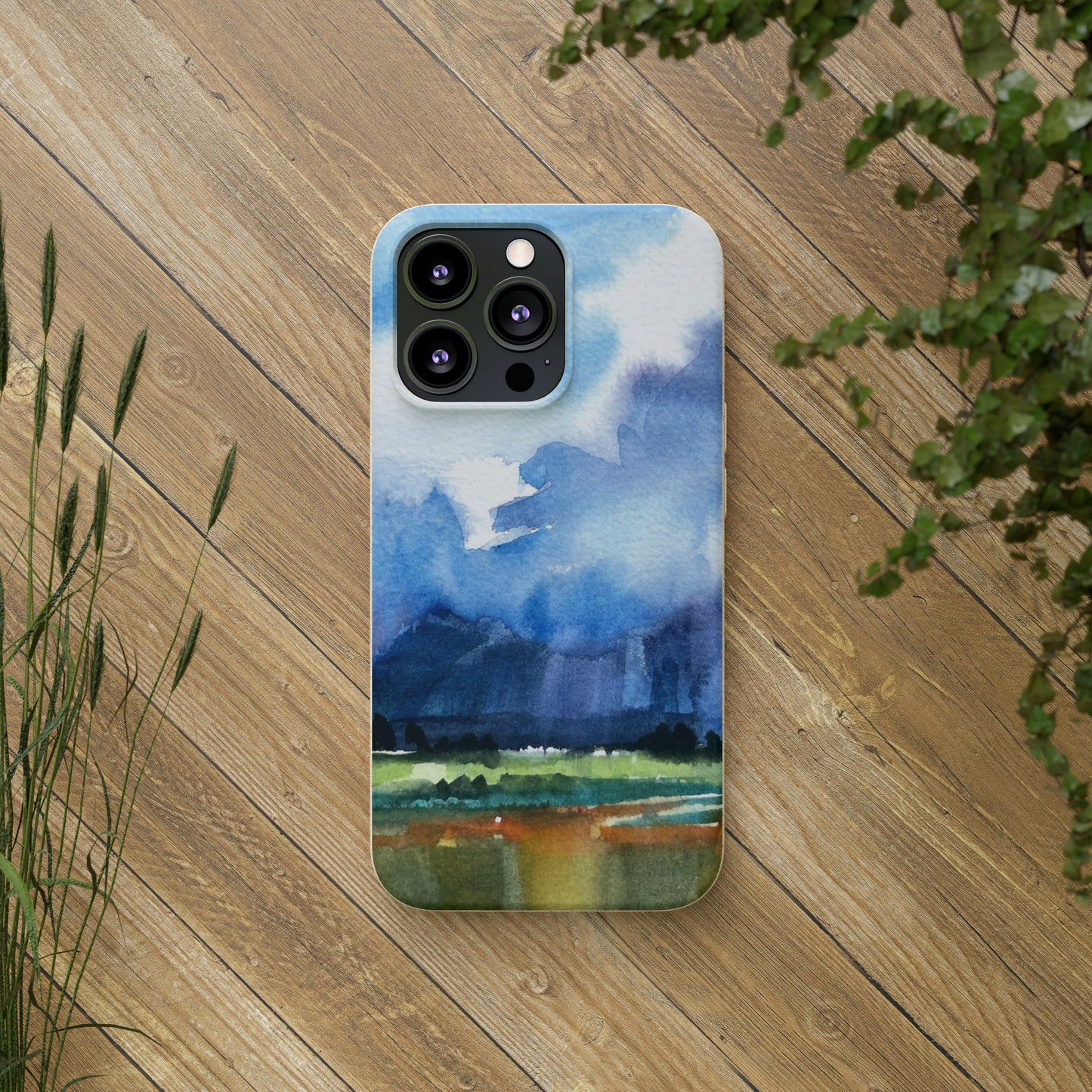 Biodegradable Phone Case with 'Tranquil Mountain View 4' Landscape Original Artwork by Barbara Cleary