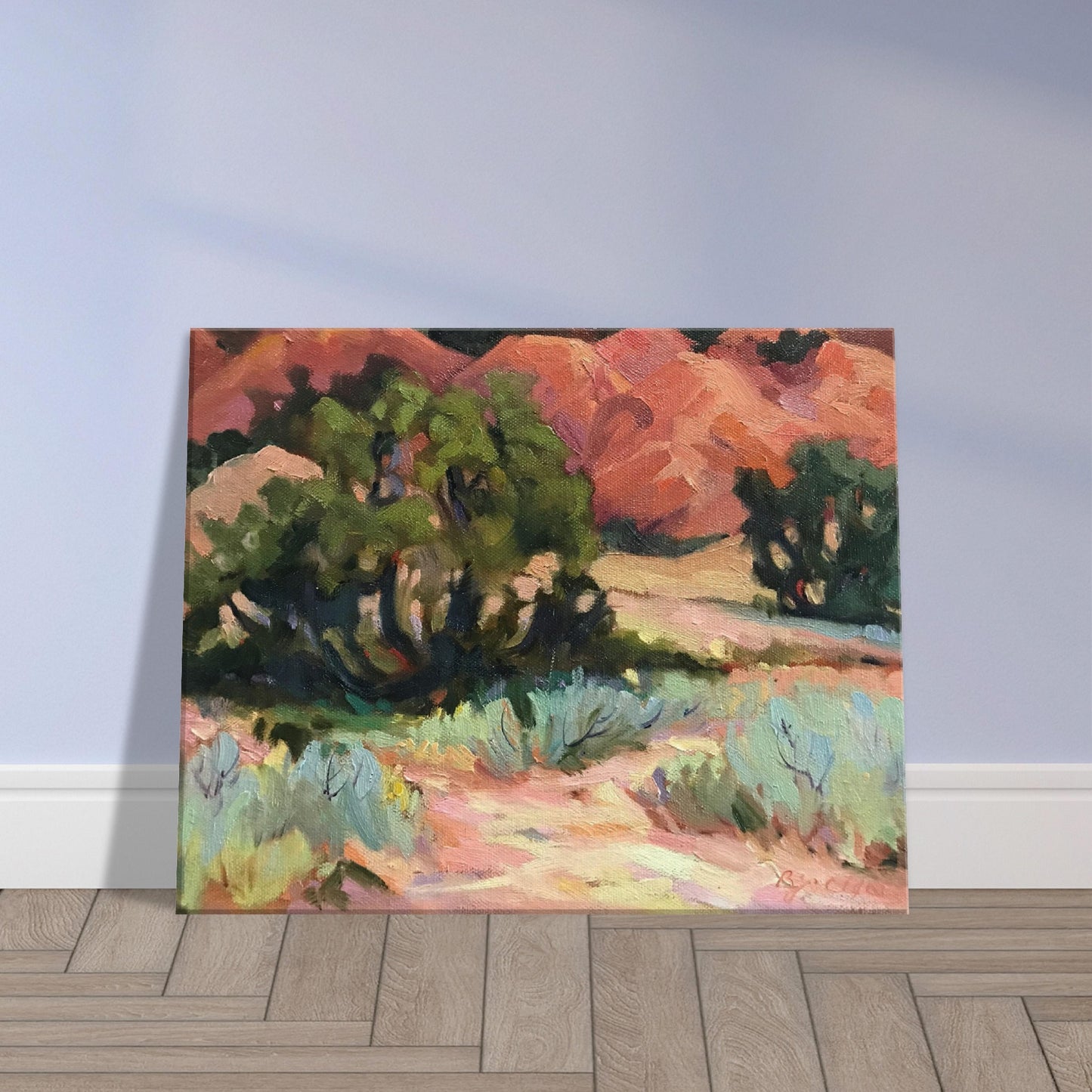 'Mesa at Ghost Ranch' Southwestern Landscape I 16x20 inch Art Print on Canvas I Original Artwork by American Artist Barbara Cleary