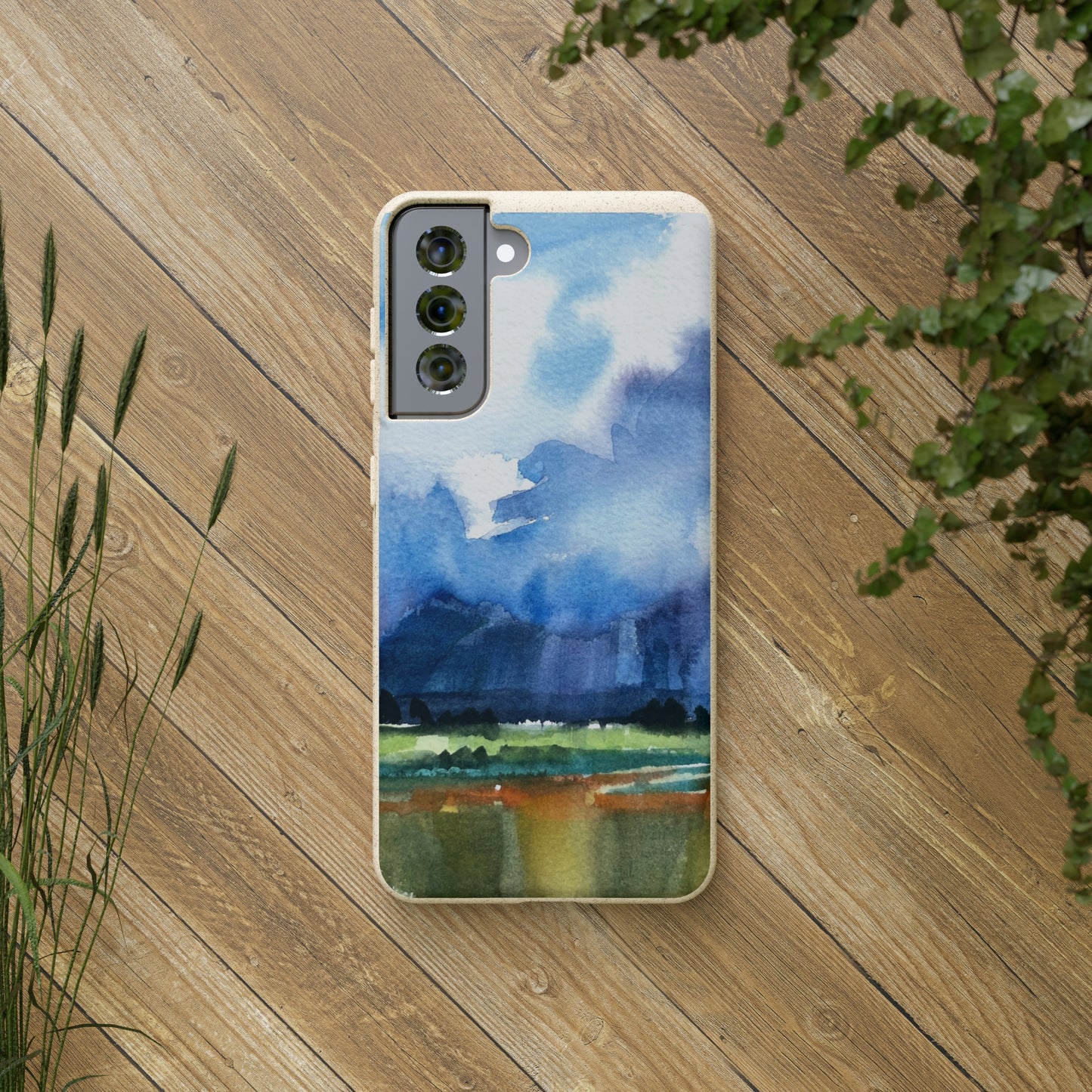 Biodegradable Phone Case with 'Tranquil Mountain View 4' Landscape Original Artwork by Barbara Cleary