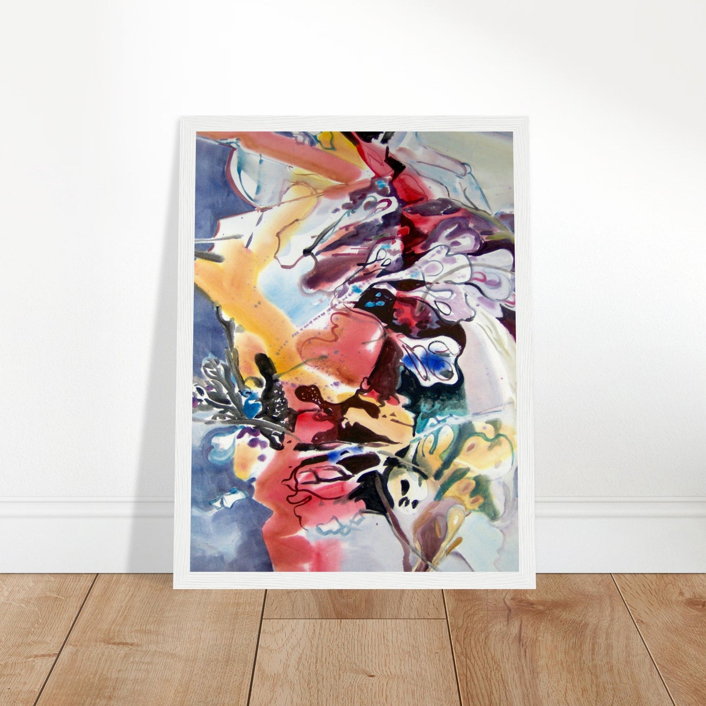 ‘Floral Fantasy' Abstract I 12x16 inch Wooden Framed Art Print I Original Artwork by American Artist Barbara Cleary