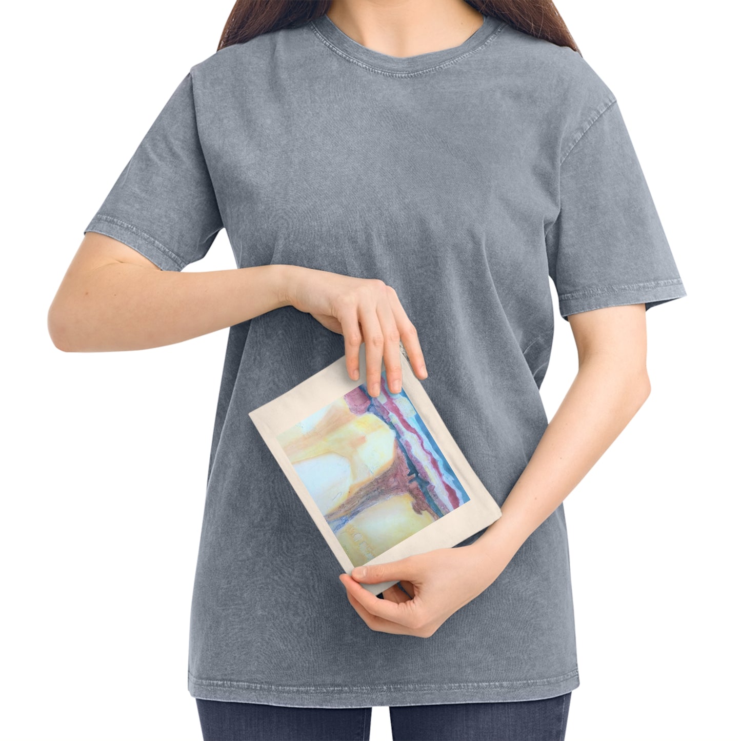 Eco-Friendly Pouch with 'Southwest Mixed Media' I Original Artwork by American Artist Barbara Cleary