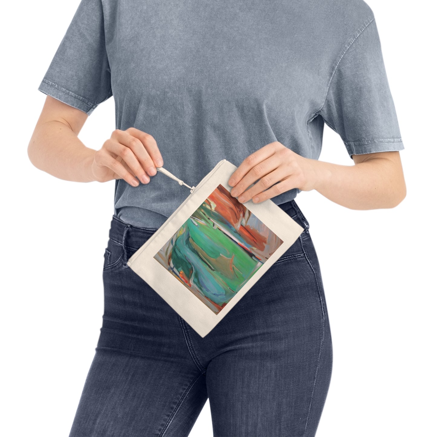 Eco-Friendly Pouch with 'Colorscape 2' I Original Artwork by American Artist Barbara Cleary | Barbara Cleary Designs