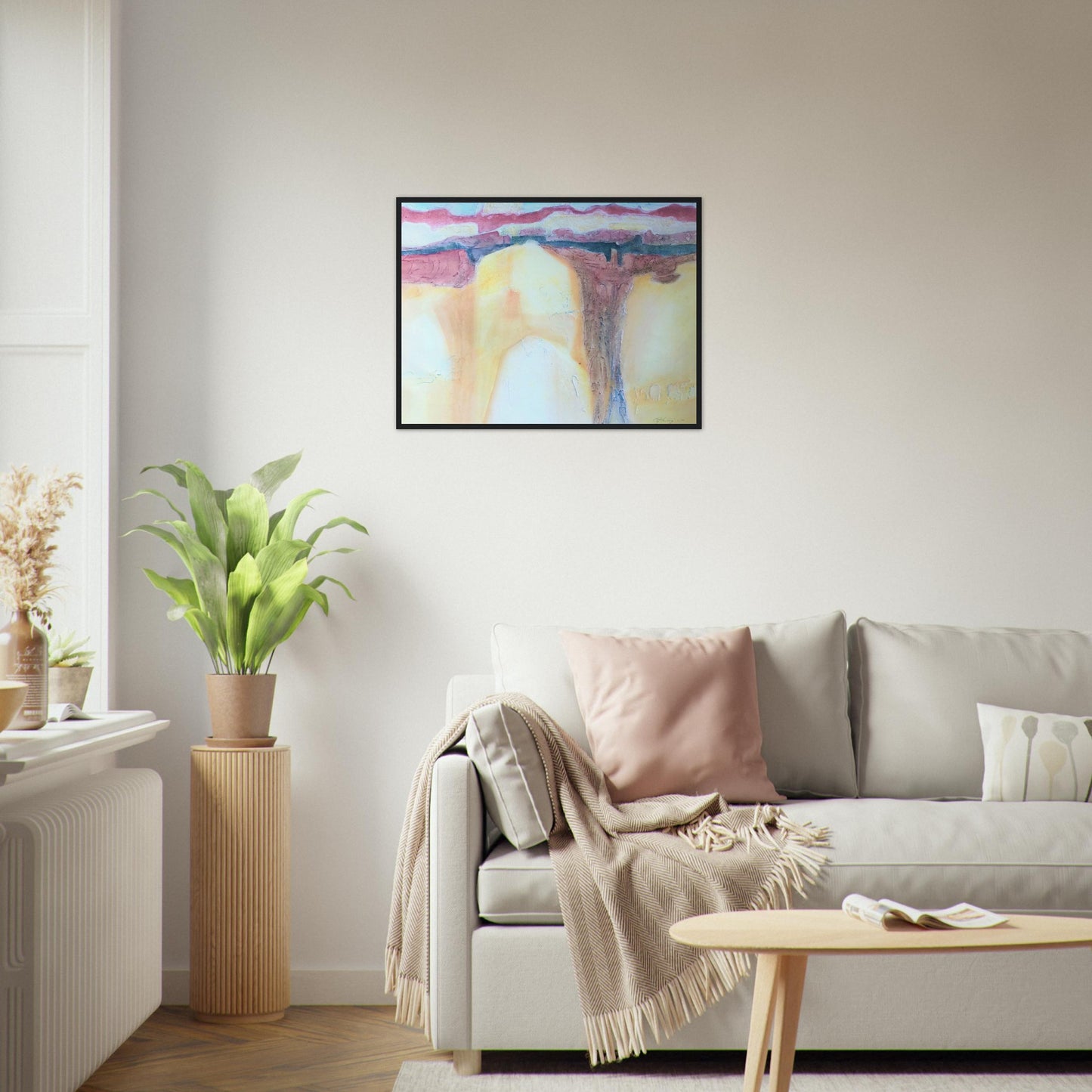 'Southwest Mixed Media' Abstract I 24x32 inch Wooden Framed Art Print I Original Artwork by American Artist Barbara Cleary