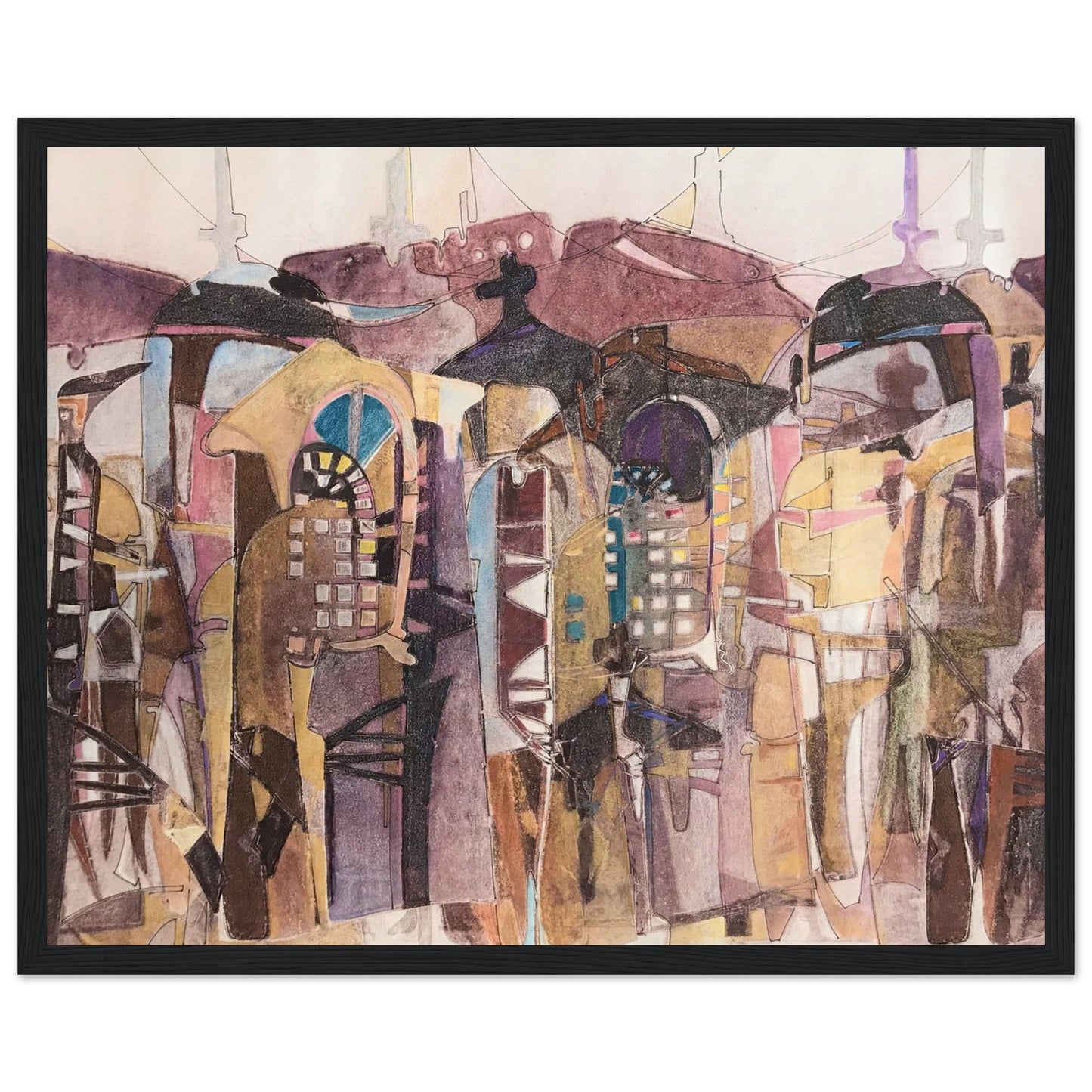'San Francisco De Asis' Abstract I 16x20 inch Wooden Framed Art Print I Original Artwork by American Artist Barbara Cleary