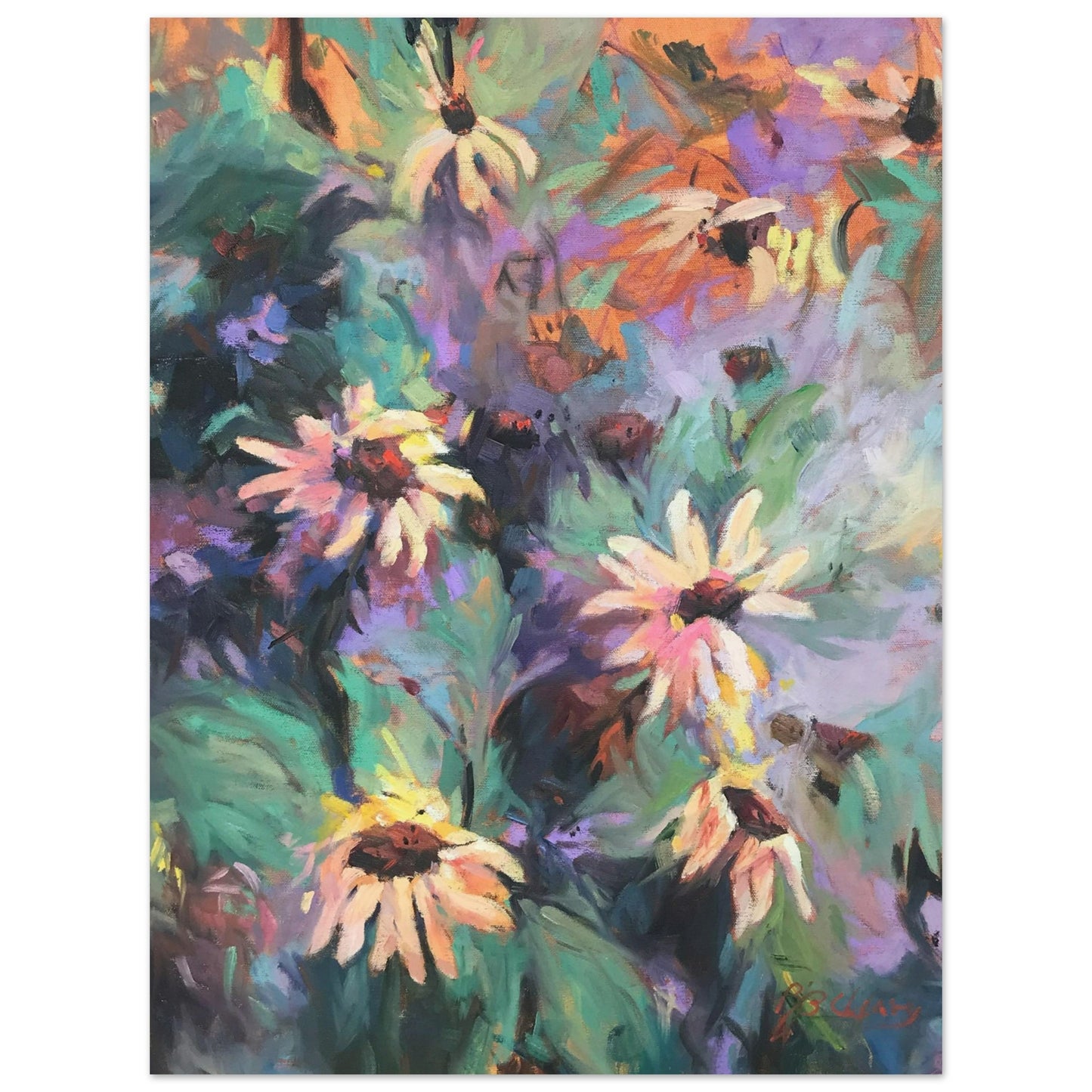 'Eastern Light Wildflowers' Floral I 12x16 Museum-Quality Matte Paper Poster Original Artwork by American Artist Barbara Cleary