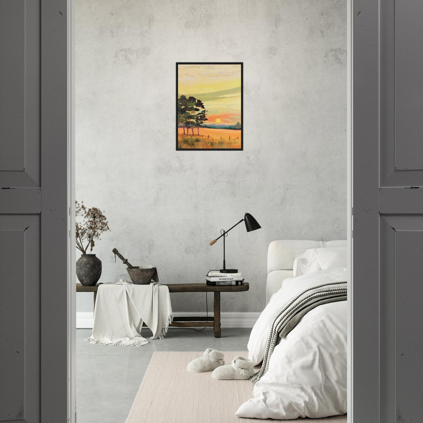 ‘Sunrise’ Landscape | 18x24 Wooden Framed Art Print | Original Artwork by American Artist Barbara Cleary