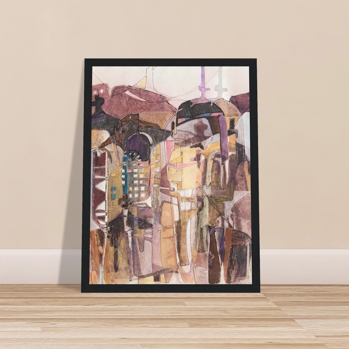 'San Franscisco De Asis #2' Abstract I 12x16 inch Wooden Framed Art Print I Original Artwork by American Artist Barbara Cleary